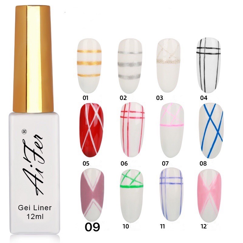 gel vẽ cọ nét aifen trắng đen đỏ vàng bạc