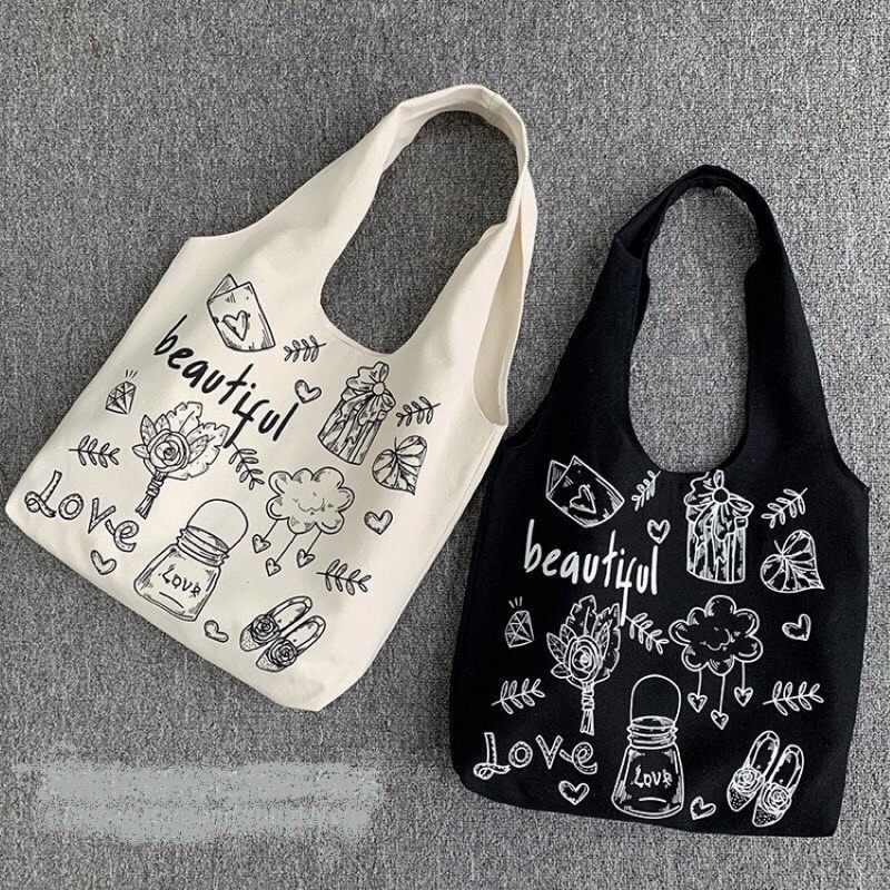 Tote túi nhật canvas - beautiful vừa a4