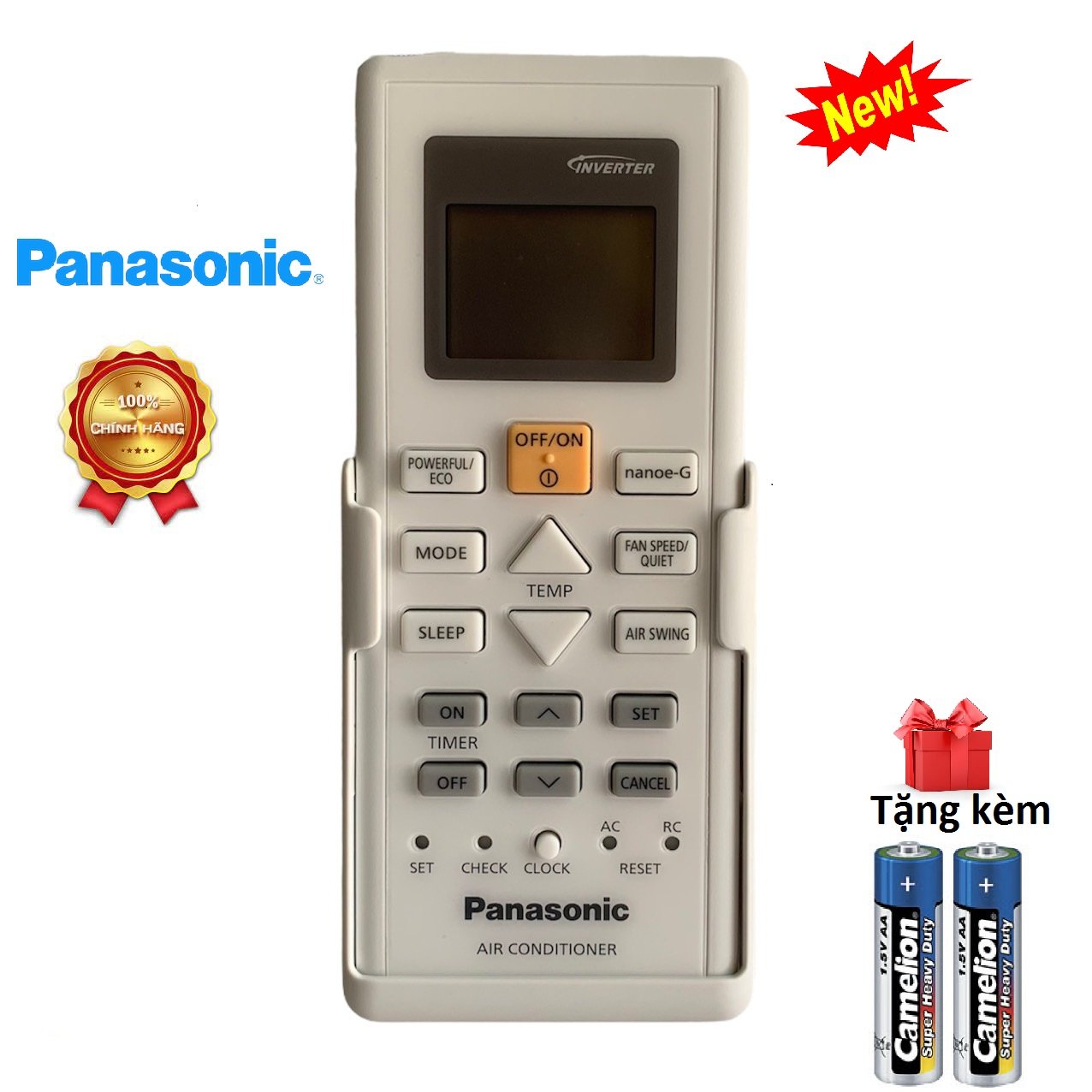 Điều khiển điều hòa panasonic 2 chiều chính hãng cs-pu24ukh-8 cs-pu18ukh-8 cs-pu12ukh-8 cs-pu9ukh-8 inverter, remote máy lạnh panasonic, rimot mót máy lạnh panasonic - full box
