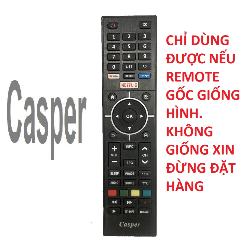 Remote điều khiển tivi Casper SMART mẫu 2