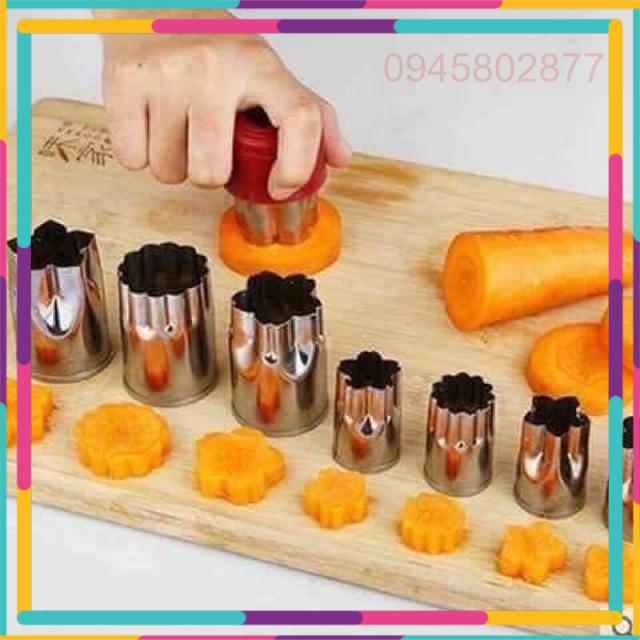Bộ dập khuôn hoa quả rau củ-Dụng cụ ấn tỉa hoa quả-bộ dập tỉa rau củ, khuôn dập củ quả 8 chiếc, , bộ khuôn dập củ quả tiện ích, bộ dập tỉa củ quả 8 chi tiết, khuôn dập củ quả