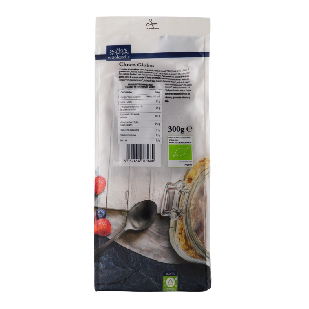 Ngũ cốc hữu cơ socola dạng viên Sottolestelle 275g