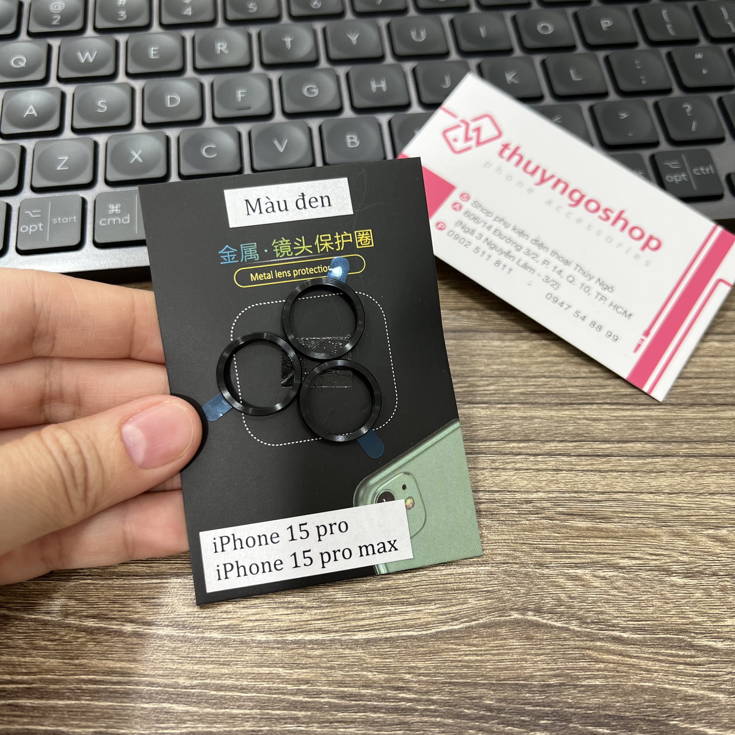 Viền nhôm camera siêu mỏng (ở giữa rỗng) iPhone 15 Pro Max - iPhone 15 Pro - iPhone 15 Plus - iPhone 15