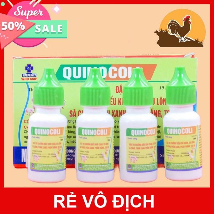 COMBO 4 LỌ QUINO COLI PHÂN XANH PHÂN TRẮNG 10ML