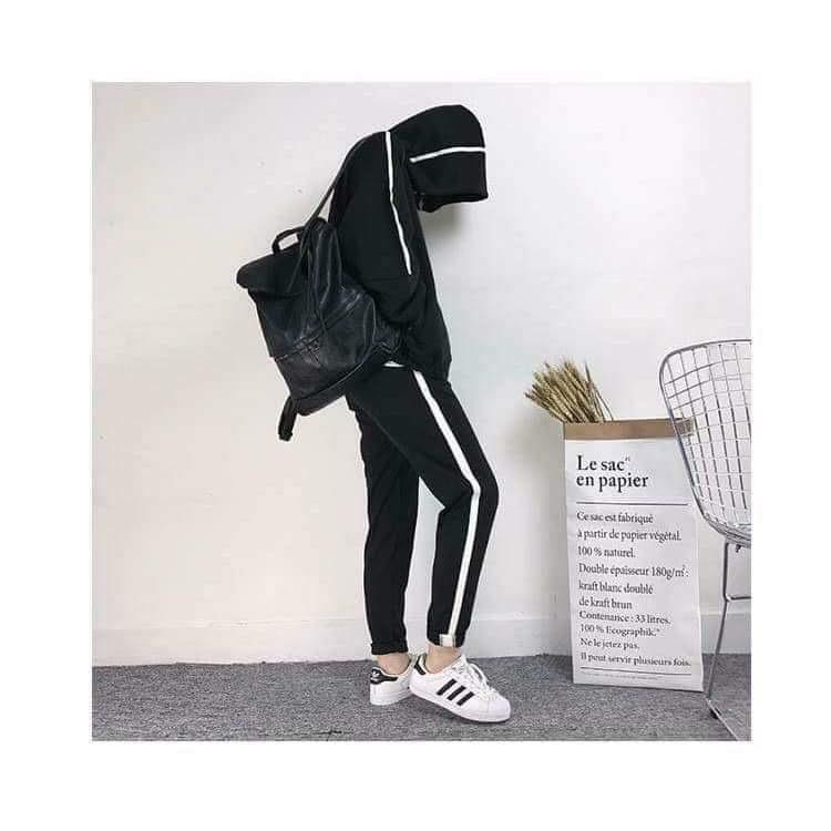 Quần jogger nỉ sọc trắng cực ngầu