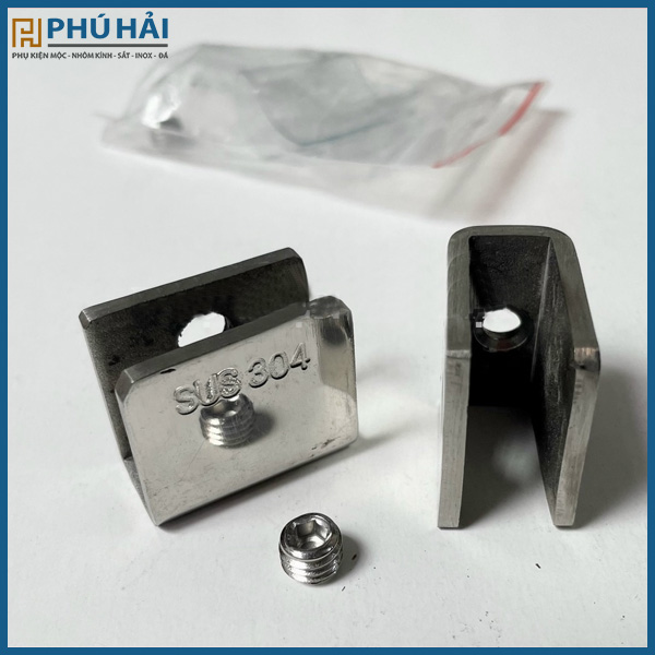 Kẹp kính vuông U inox 304 nhỏ
