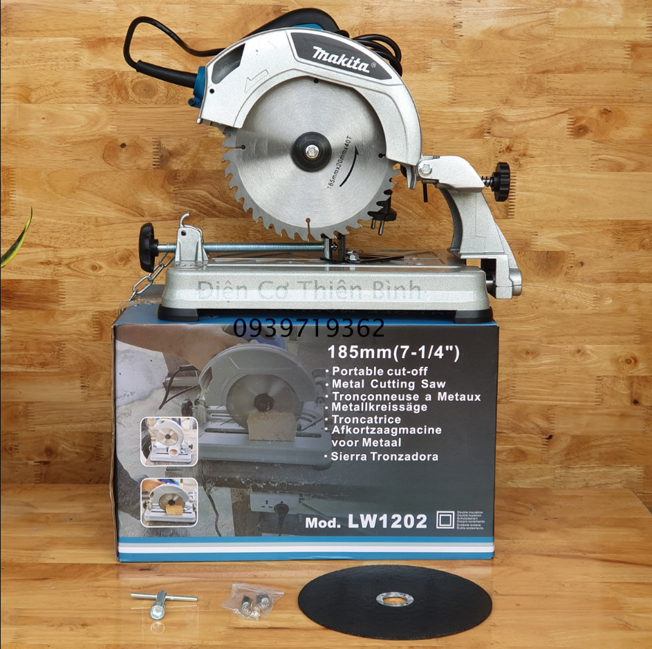 Máy cắt sắt bàn Makita 185mm, công suất 1200w - Máy cắt sắt mini 185mm, máy cắt bàn Makita nhỏ gọn, sử dụng đá cắt 185mm - Bảo hành 12 tháng