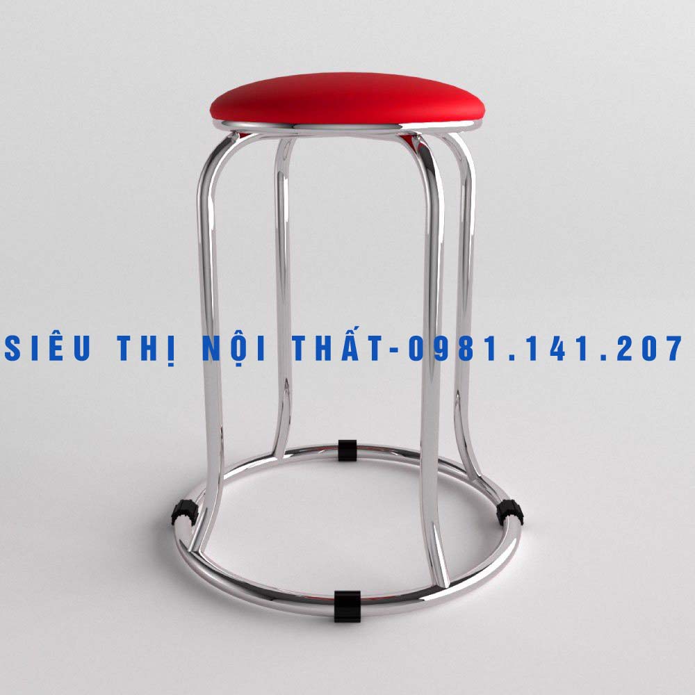 Combo 10 Ghế đôn có nệm inox 201 chân cao