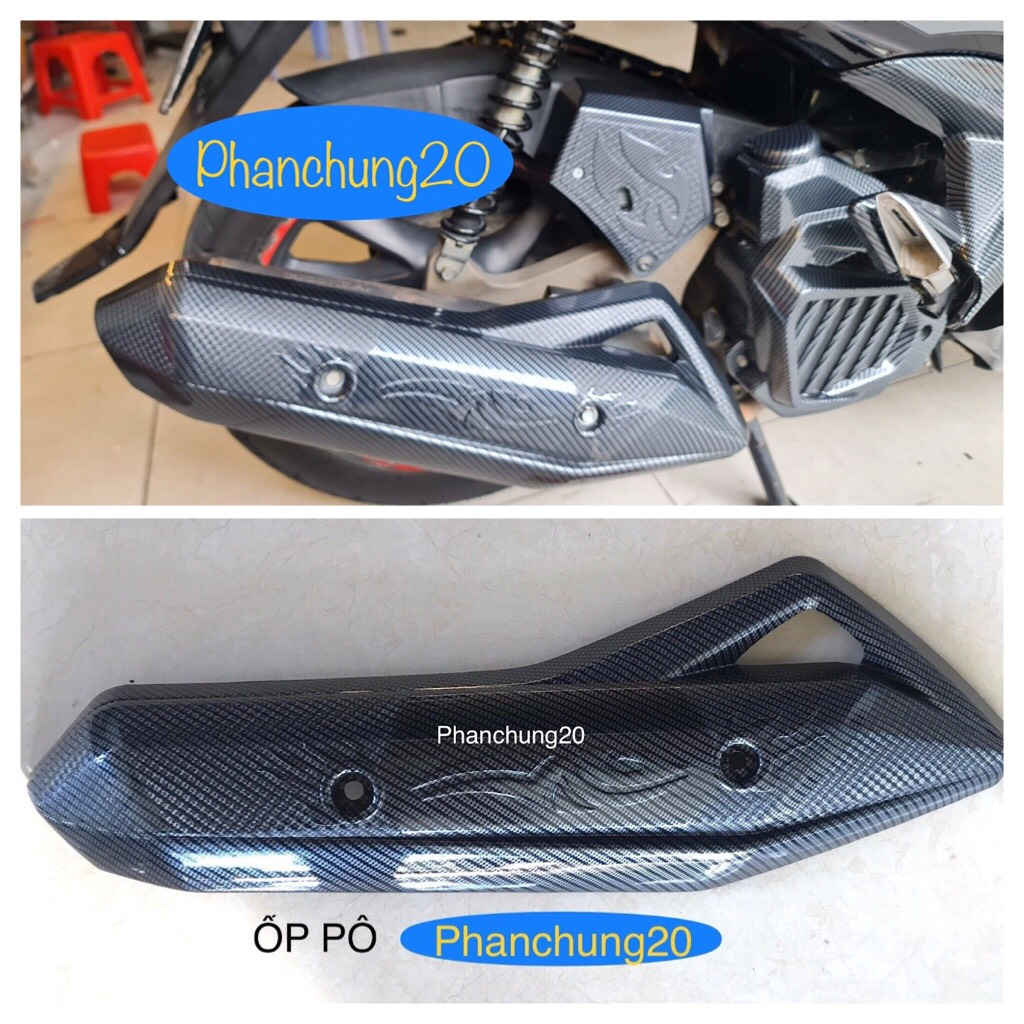 Ốp che pô dùng cho đời xe ab 2013 2014 2015 cacbon