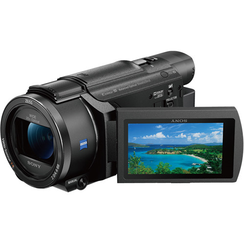 Máy quay sony 64gb fdr-axp55 4k handycam, tích hợp máy chiếu, cho phép cắm mic ngoài 0404