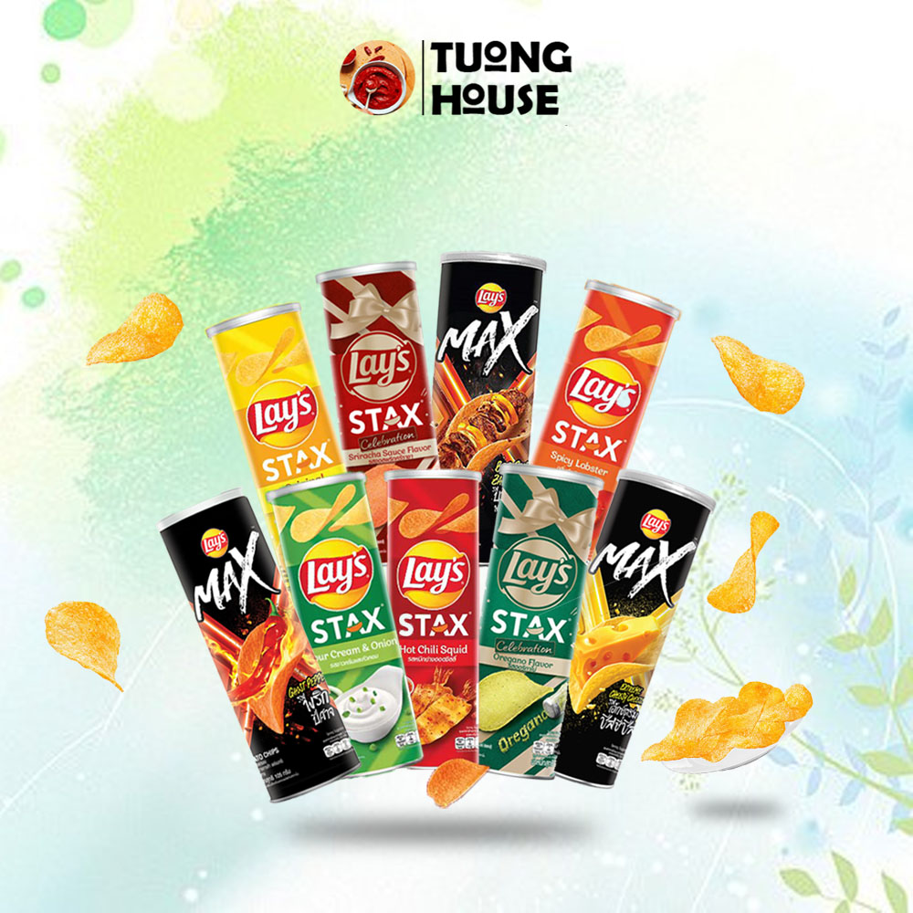Snack Khoai Tây Lay's STAX lon 105g nhiều vị