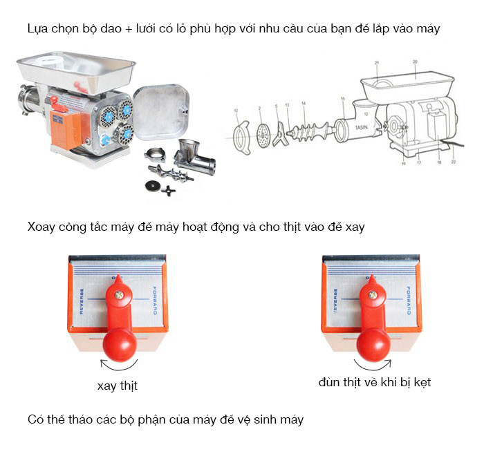 Máy xay thịt Đài Loan ATS TS-102AL