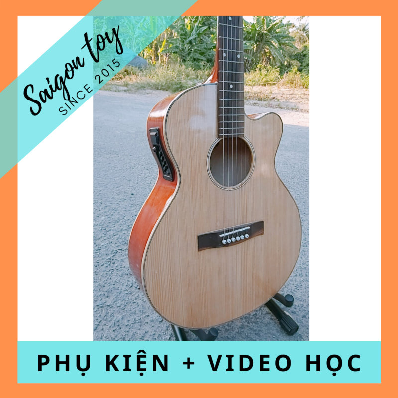 Đàn Guitar Acoustic SGT.EQ lắp EQ kết nối loa TẶNG KÈM PHỤ KIỆN chất liệu mặt trước gỗ ép cao cấp, bấm nhẹ, không gây đau tay