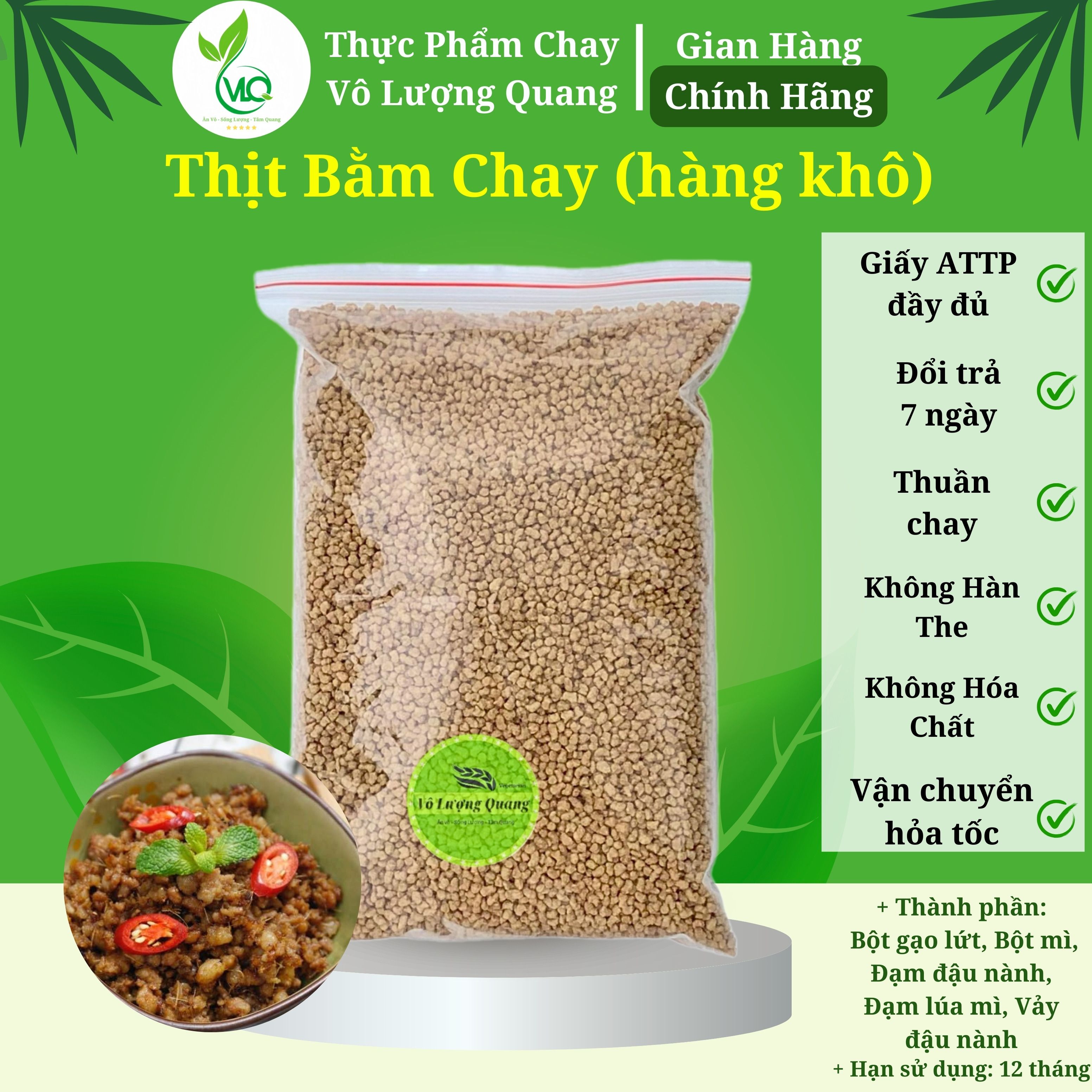 High-Quality Dried Vegetarian Minced Meat/ Vuong Quang
