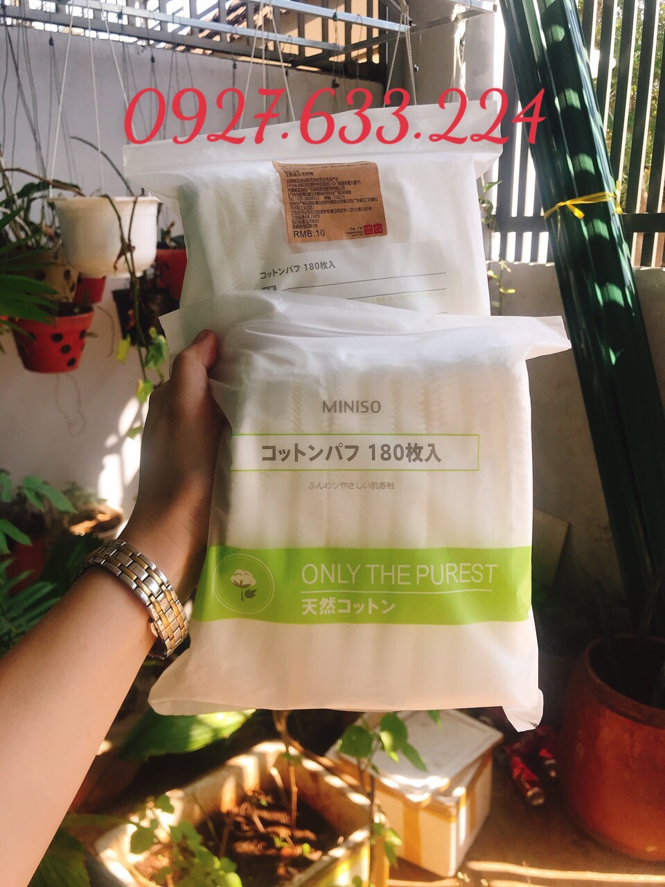 Bông tẩy trang Miniso Hàn Quốc 180 miếng[Chính Hãng]
