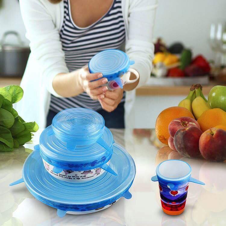 Set 6 Nắp Đậy Thực Phẩm Silicon Siêu Dai