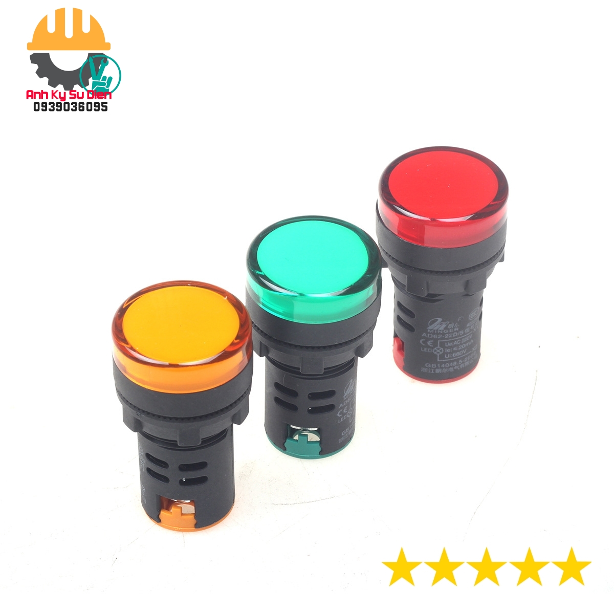 Đèn Báo Nguồn Led AC 220V  AD16-22D/S31 - phi 22mm ( Đèn báo tủ điện )