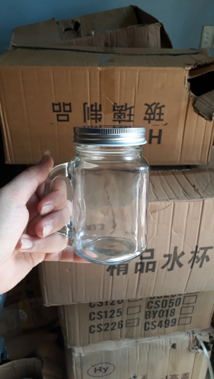 Ly Quai Thủy Tinh CÓ NẮP 480ML