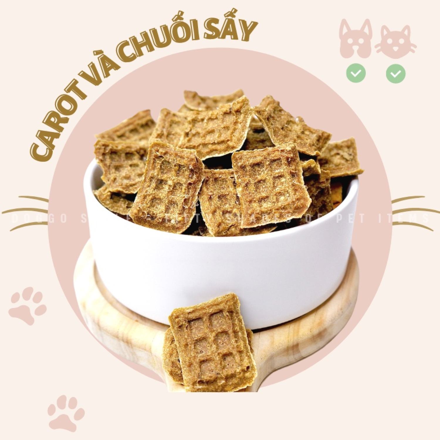 Treat Bánh Thưởng Cho Chó Và Mèo Bánh Chuối Cà Rốt Sấy Khô DOGGOSTYLE Homemade Sạch Răng Cung Cấp Chất Xơ Cái Thiện Tiê