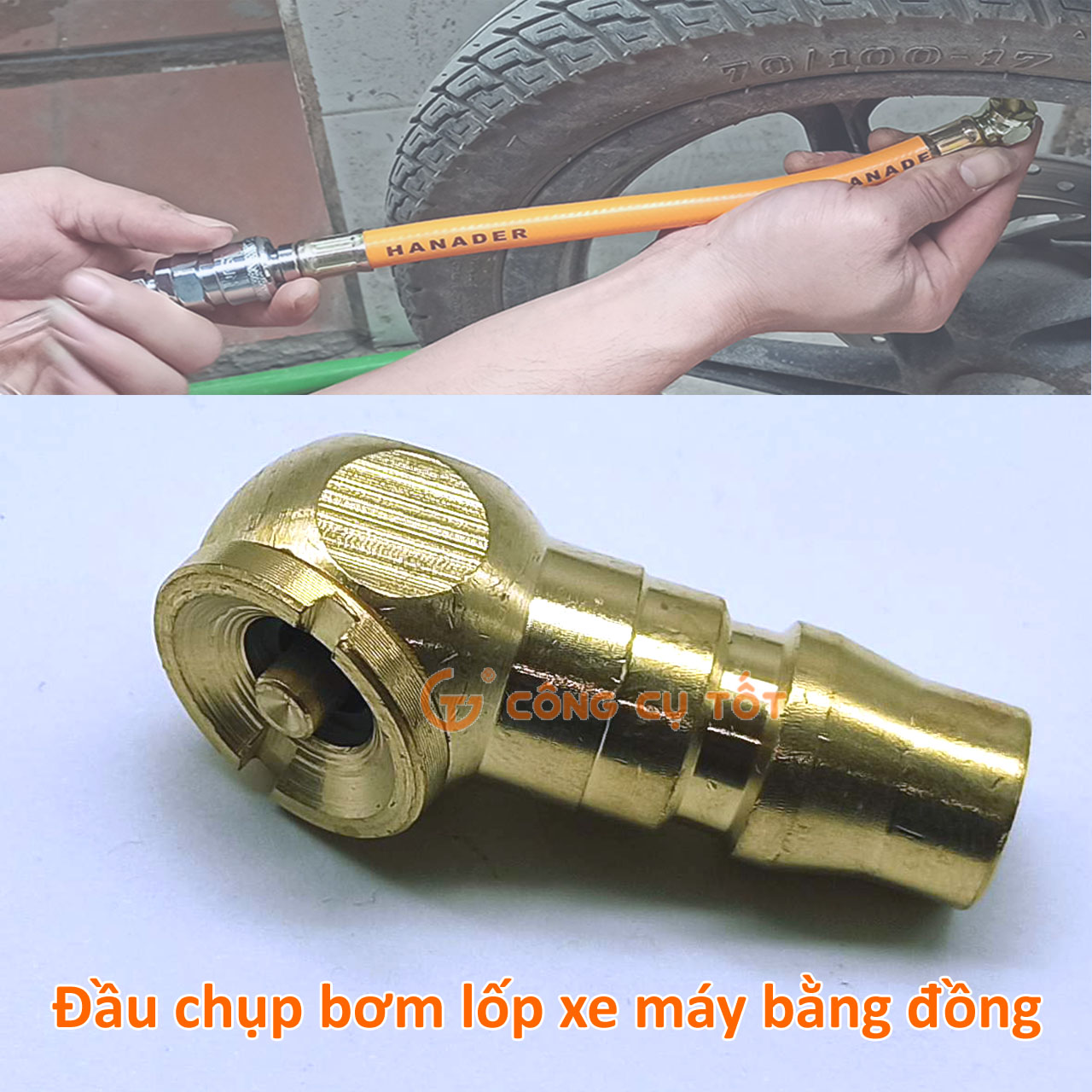 Đầu bơm lốp xe máy thay nhanh PH20
