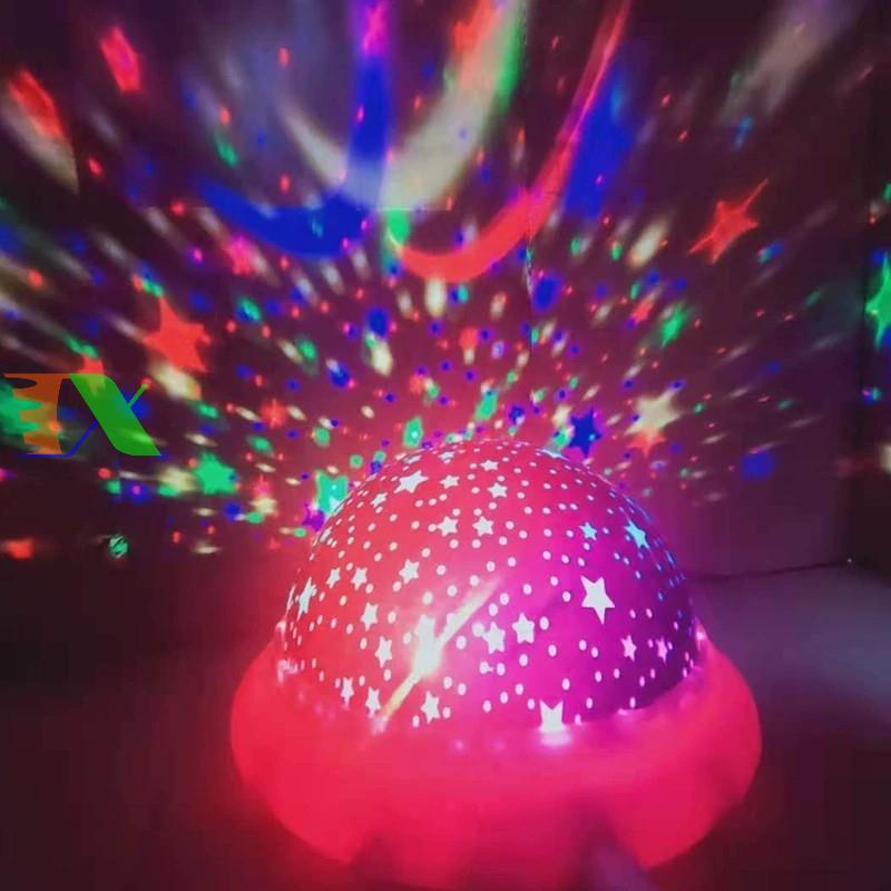 Đèn giá rẻ Đèn ngủ xoay tròn chiếu Trăng Sao 3D, Đèn trang trí cho bé, Đèn phòng ngủ gia đình tự xoay (USB)