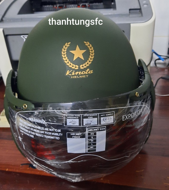 [HCM]nón bảo hiểm lính kinota kính cao cấp an toàn cho người sử dụng