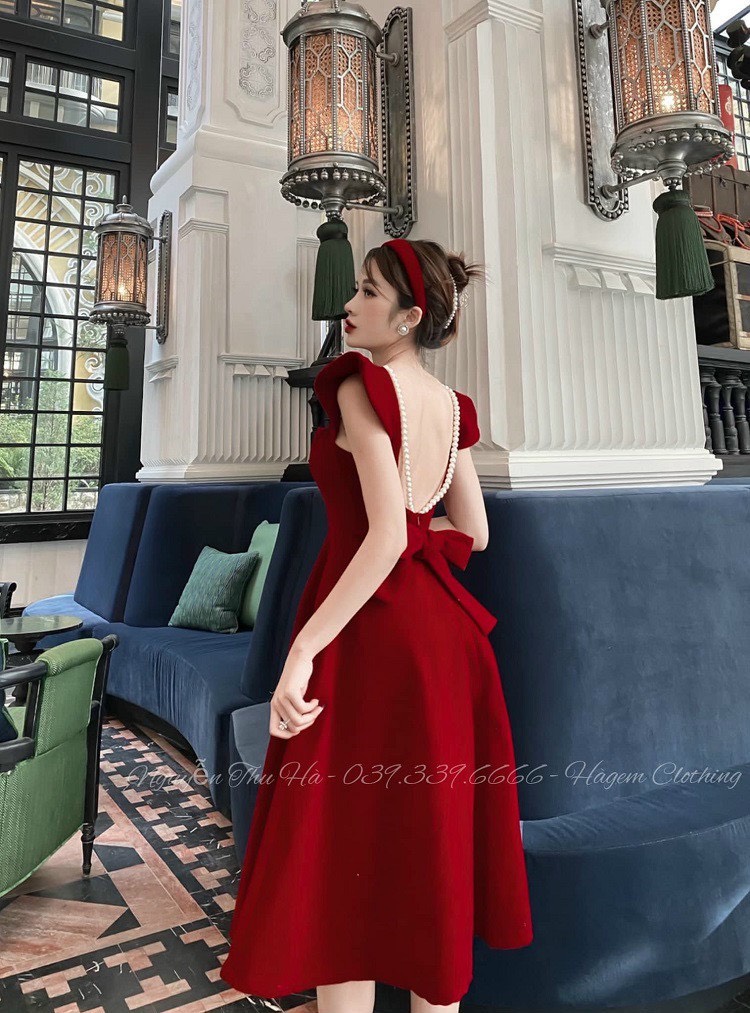 đầm lụa đan dây lưng hàng thiết kế xinh lung linh ld22