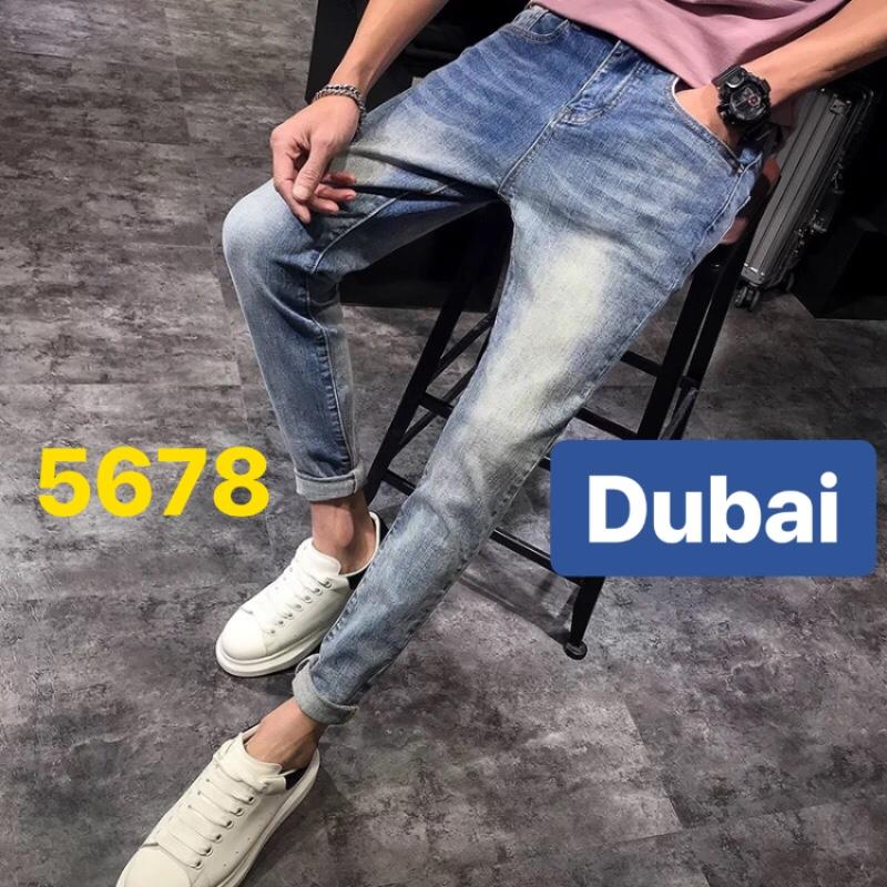 QUẦN JEAN NAM CHẤT BÒ XANH RÁCH GỐI KIỂU HÀN QUỐC BD-1953 CAO CẤP - DUBAI FASHION