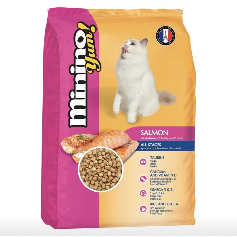Combo 3 gói Thức ăn cho mèo vị hải sản Minino Yum 1,5kg