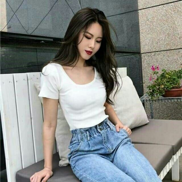 (hàng mới về) Áo phông cổ vuông sang chảnh hàng đẹp