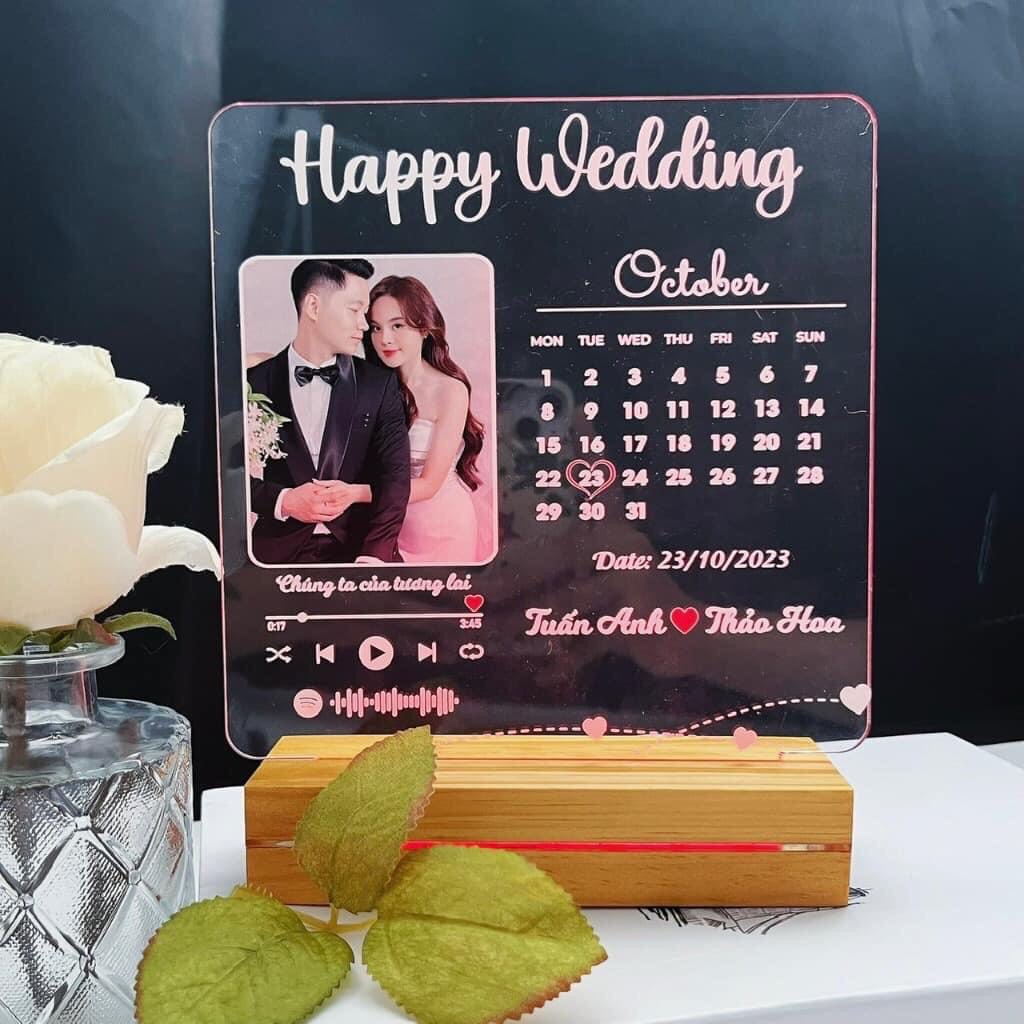 Đèn ngủ led 3d in hình cô dâu chú rể - Quà tặng đám cưới ý nghĩa tạng bạn bè và người thân