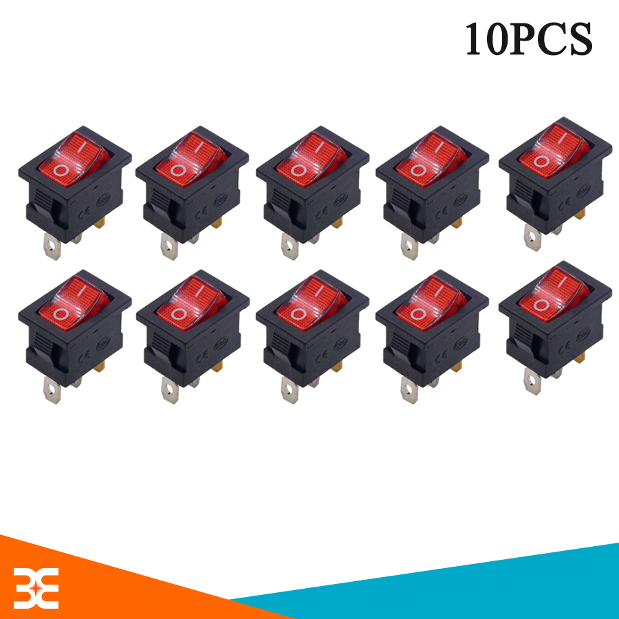 Bộ 10 Công Tắc Bập Bênh KCD1 250VAC-6A Có Đèn Đánh giá