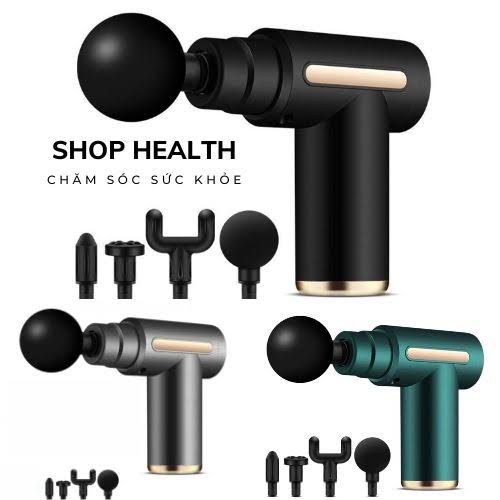 Máy mát xa cầm tay máy massage cổ vai gáy 4 đầu 6 cấp độ chuyên sâu giảm đau cơ fascial gun osk 802-máy massage cầm tay mini đấm lưng mát xa cổ vai gáy 4 đầu 6 chế độ, có đèn led sạc cap type c