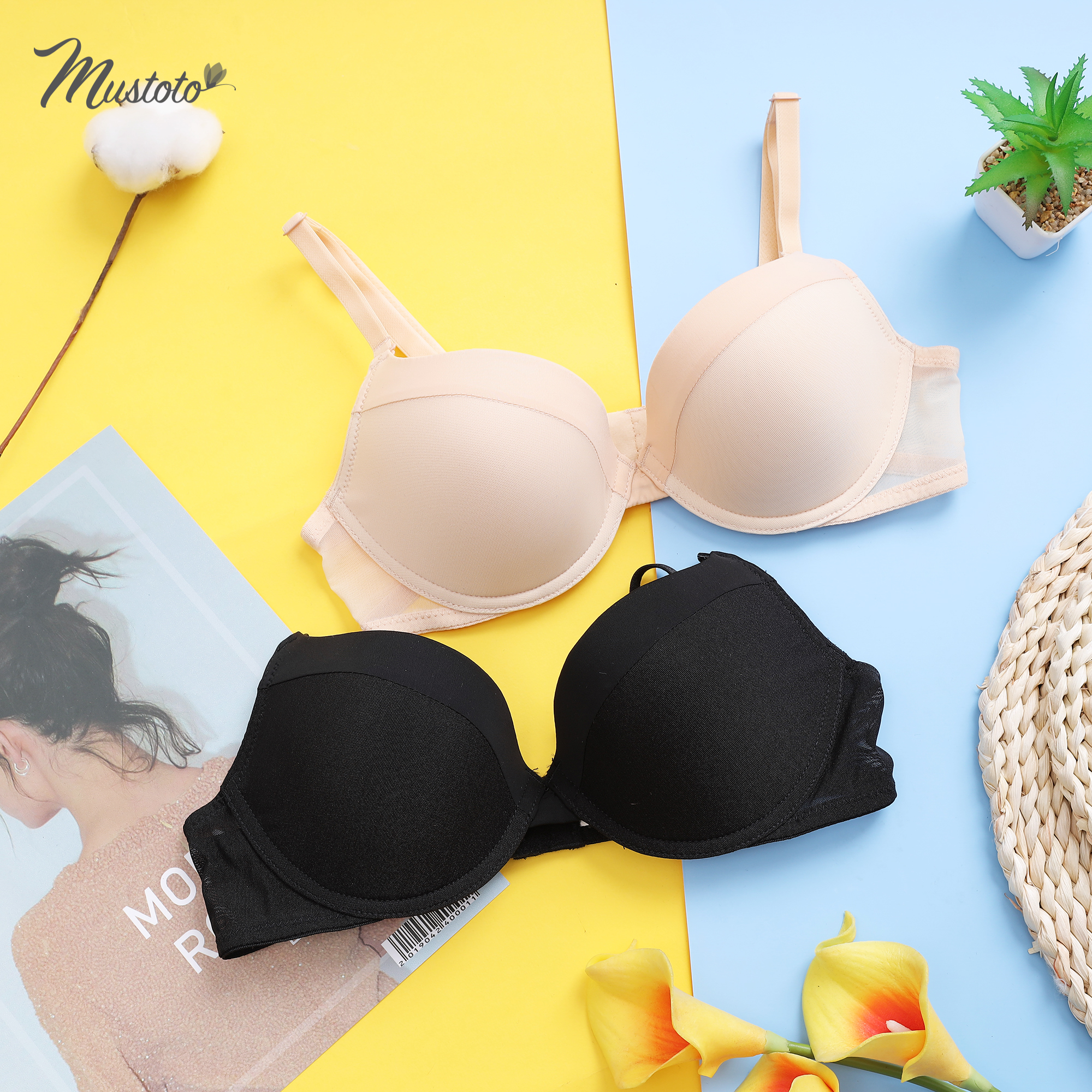 Áo Lót Nữ Trơn Mút Mỏng 0.5cm Phối Lưới Mút Mỏng Bra Cao Cấp Allium (Mustoto MA43)