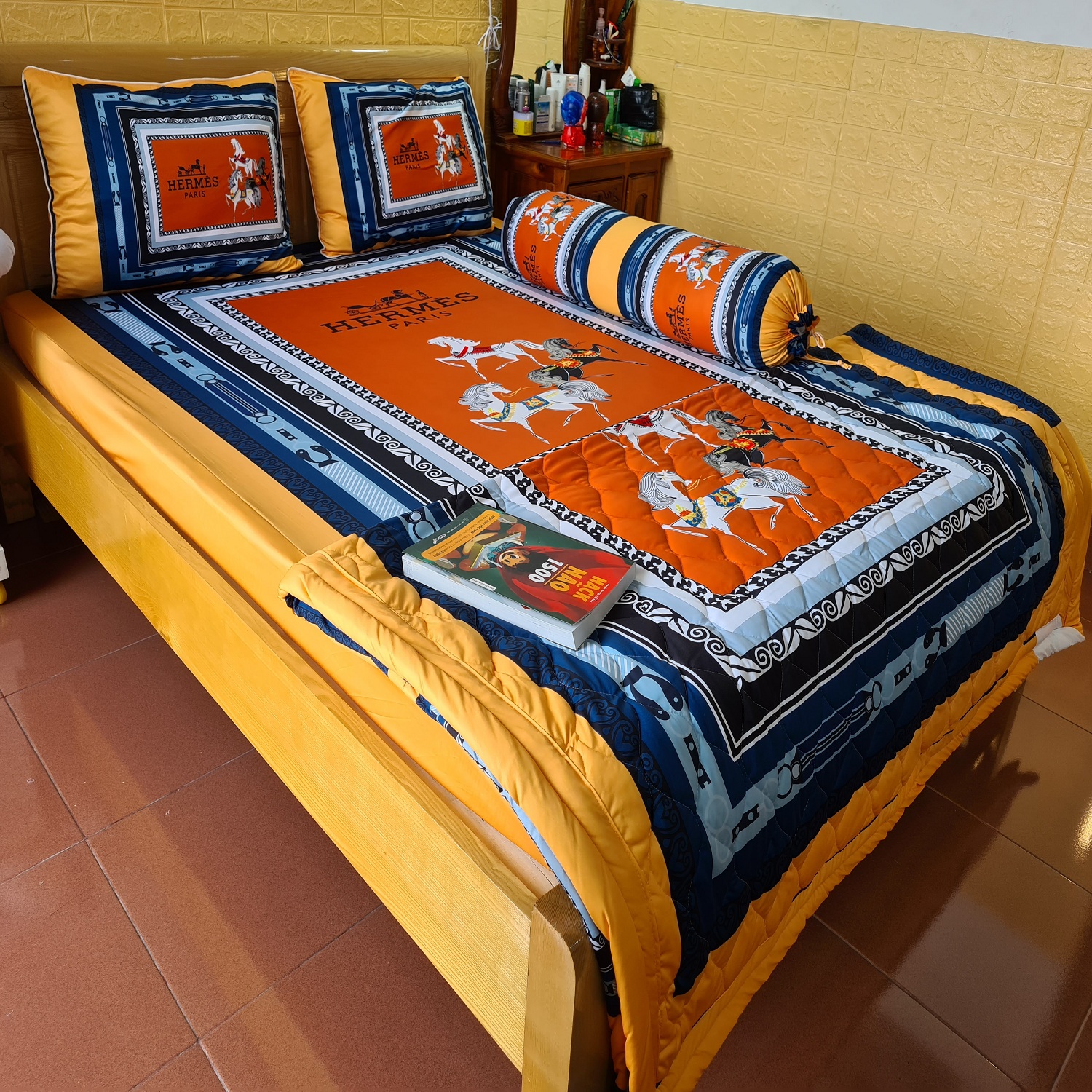 BỘ DRAP THUN Ý 5D 4 MÓN 1M6 & 1M8X2M TY03