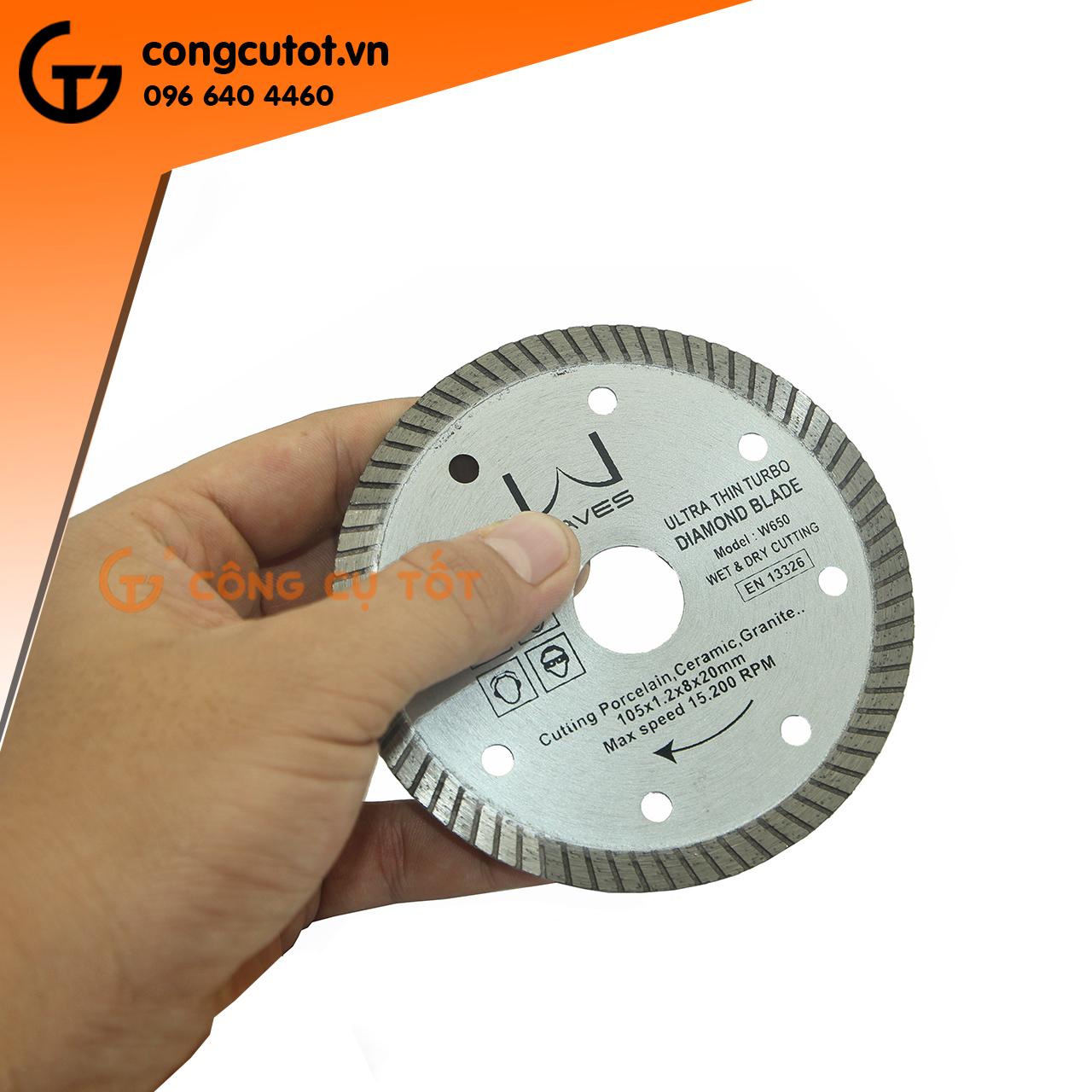 Lưỡi cắt - Đá cắt gạch, gốm sứ, cắt đá... siêu mỏng Waves W650-DBK105