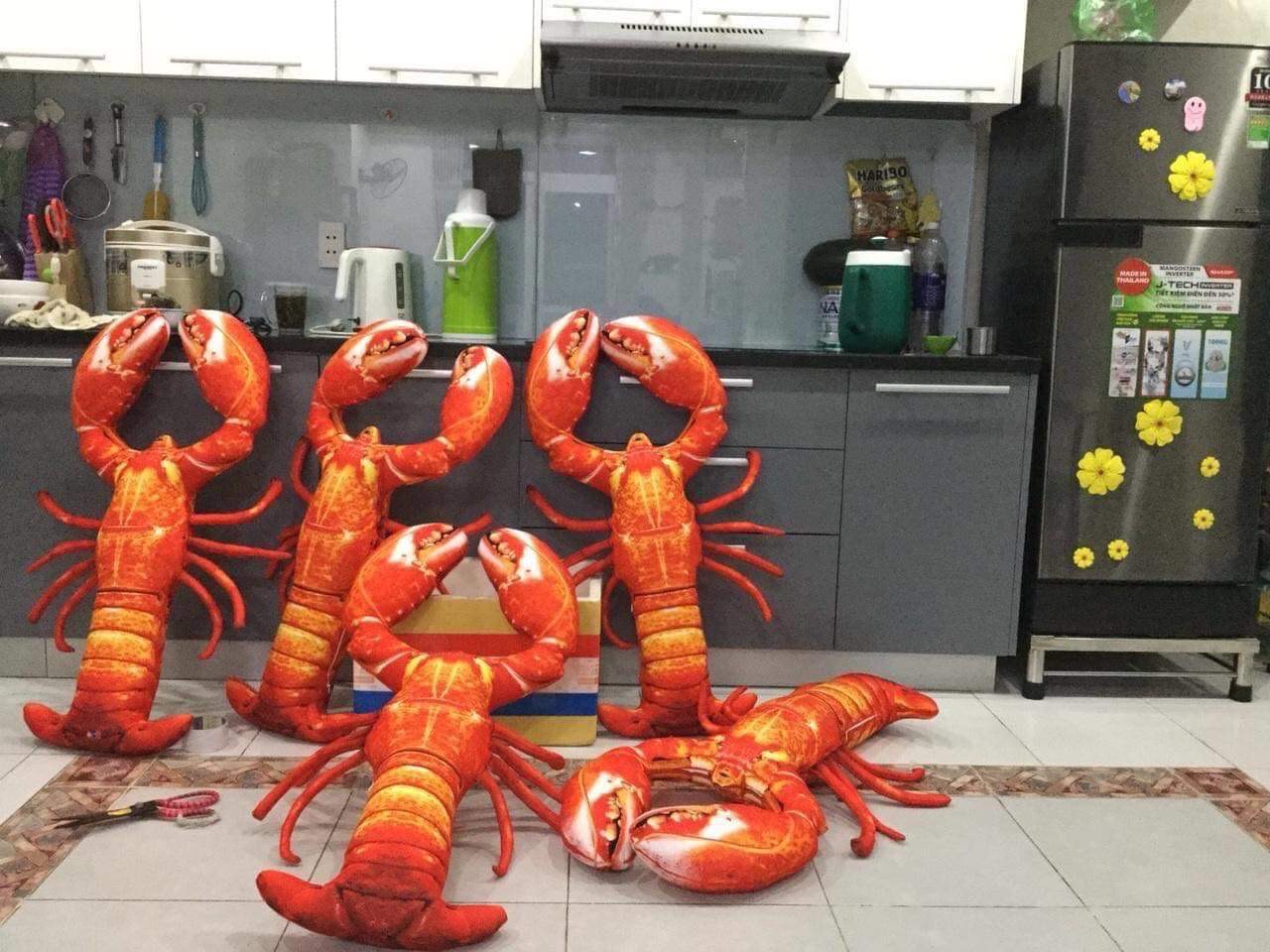 GẤU BÔNG HÌNH TÔM HÙM 3D SIÊU TO SIZE 80CM