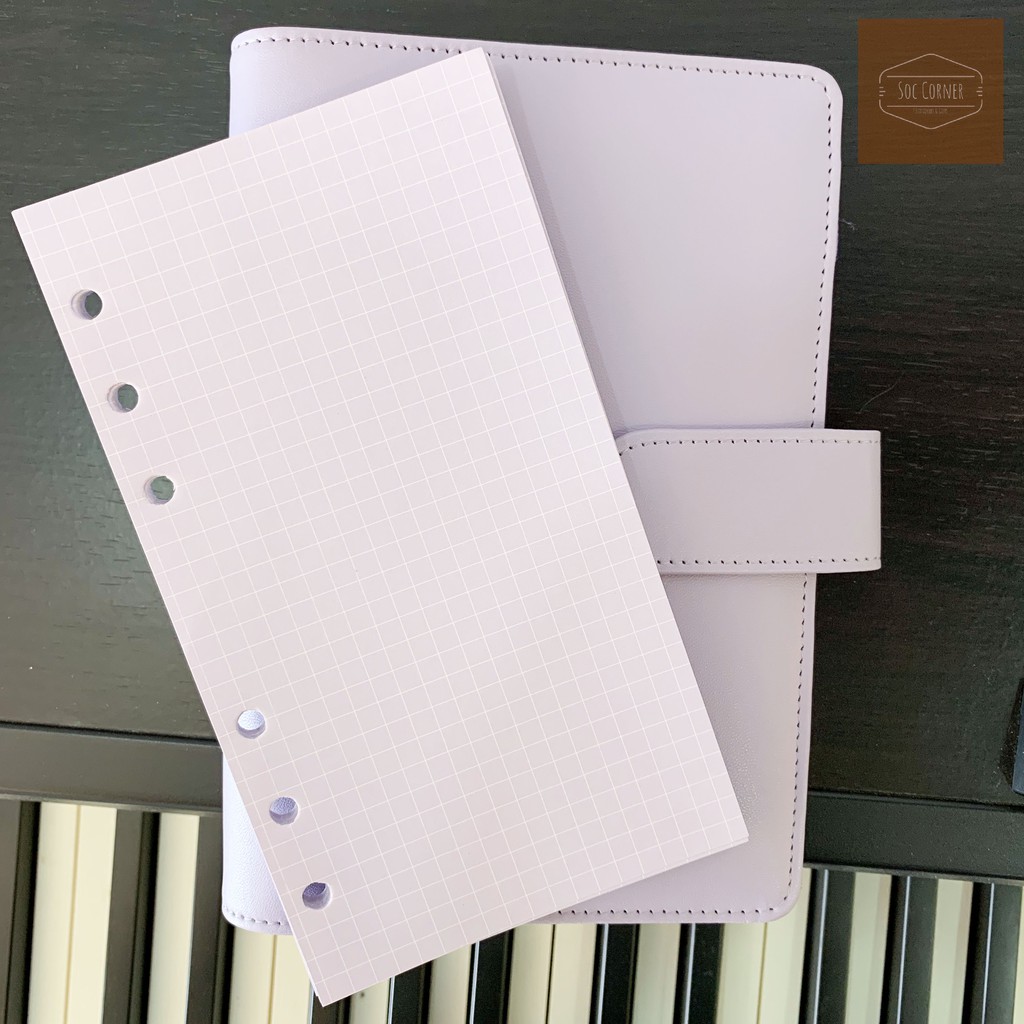 [HCM]Giấy refill màu ruột sổ Planner 6 lỗ A5A6 40 tờ
