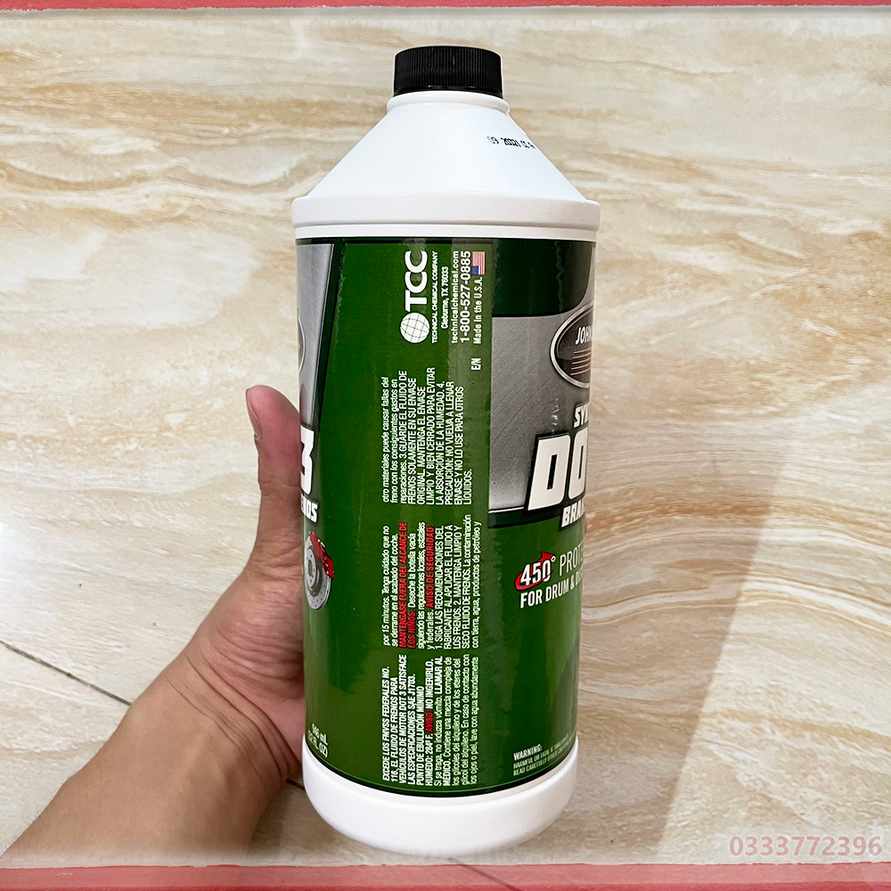 Dầu Thắng Chịu Nhiệt DOT 3 Johnsen Brake Fluid 946ml (Màu Vàng)
