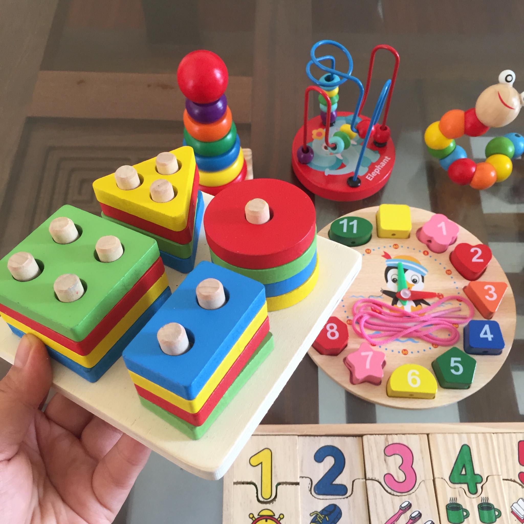 Combo 7 Món Đồ Chơi Gỗ Phát Triển Trí Tuệ Cho Bé