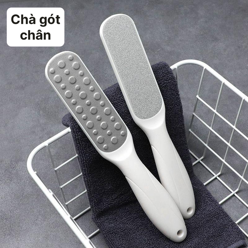 Dụng Cụ Chà Gót Chân Tẩy Tế Bào Chết 2 Mặt Bằng Thép Không Gỉ Chất Lượng Cao - cây trắng, bàn chải chà gót chân, bàn chải, bàn chải chà gót chân mới, cây chà gót chân tẩy tế bào chết, tẩy tế bào chết, dụng cụ tẩy tế bào chết