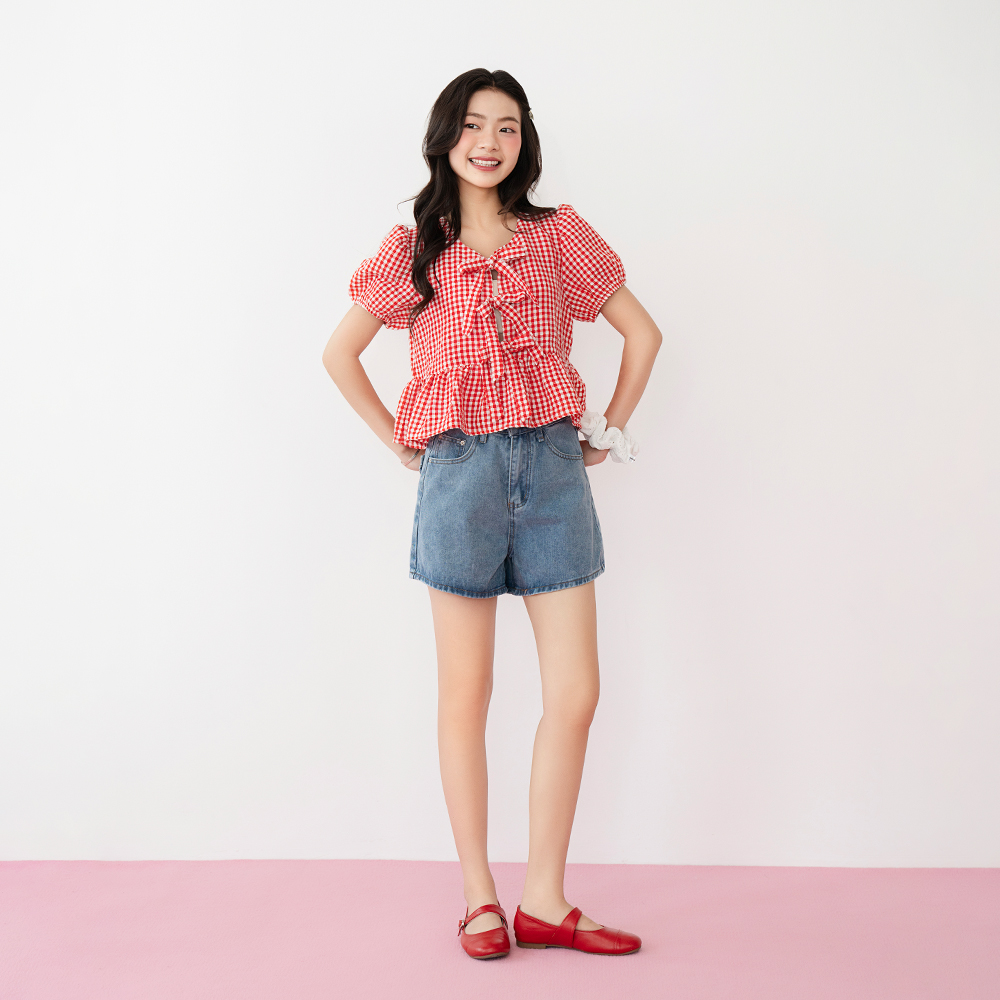 BLEUBIRD Quần sooc denim PALM SHORTS