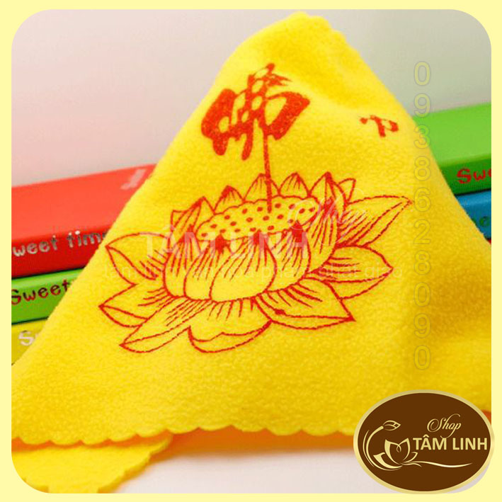 [Ảnh thật] Khăn lau bàn thờ Hoa Sen (lau tượng,Phật...)