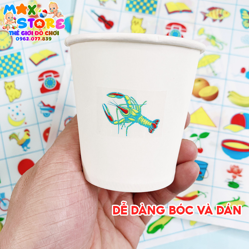 Tờ Sticker Bóc Dán 70 Kí Hiệu Trong Suốt Dán Đồ Dùng Ca Cốc ( 1 tấm)