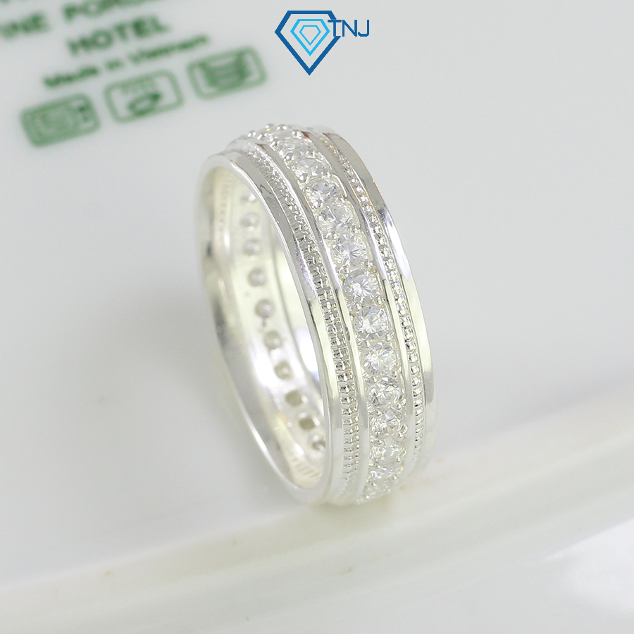 Nhẫn bạc nam 925 đính đá cá tính nna0344 - trang sức tnj