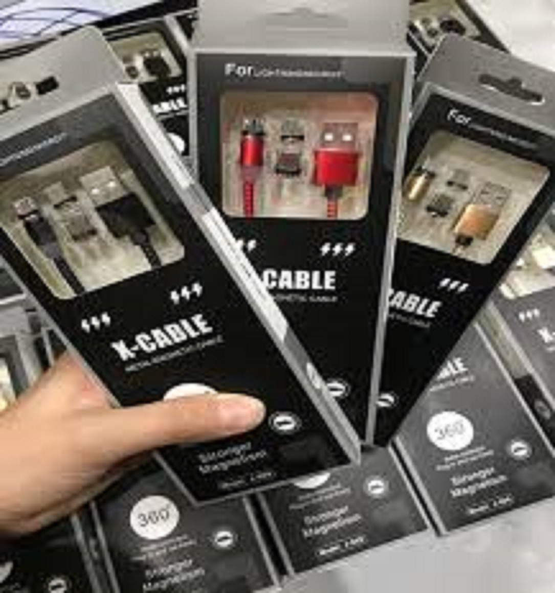 Cáp Sạc Nam Châm Xoay 360 Độ dành cho Iphone + Samsung + Usb Type C - Bọc Dù