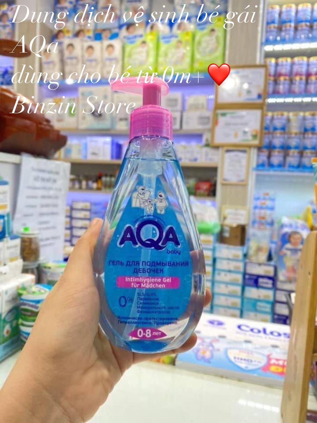DUNG DỊCH VỆ SINH AQA DÀNH CHO BÉ GÁI TỪ 0-8 TUỔI