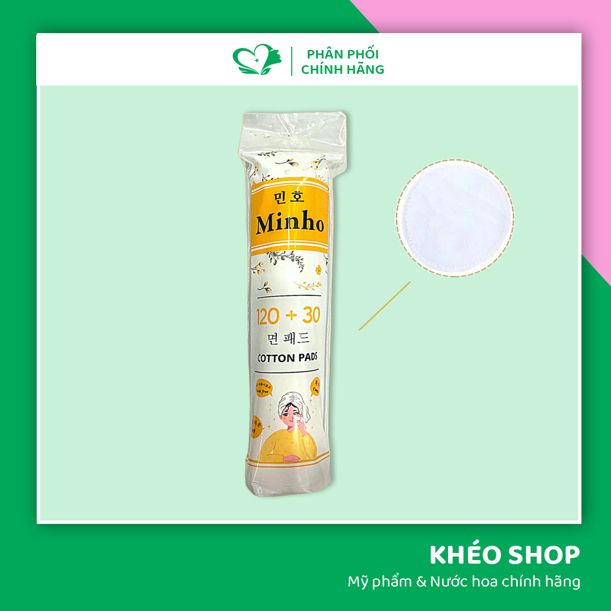 Bông Tẩy Trang Nhật Bản Minho bông Cotton 150 miếng