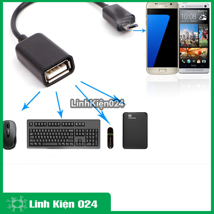 (XẢ HÀNG) Cáp OTG USB Cái-MicroUSB ( Kết nối điện thoại với USB, Chuột, Tay Game... )