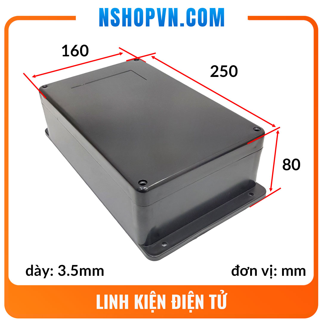 Hộp nhựa có ron 250x160x80